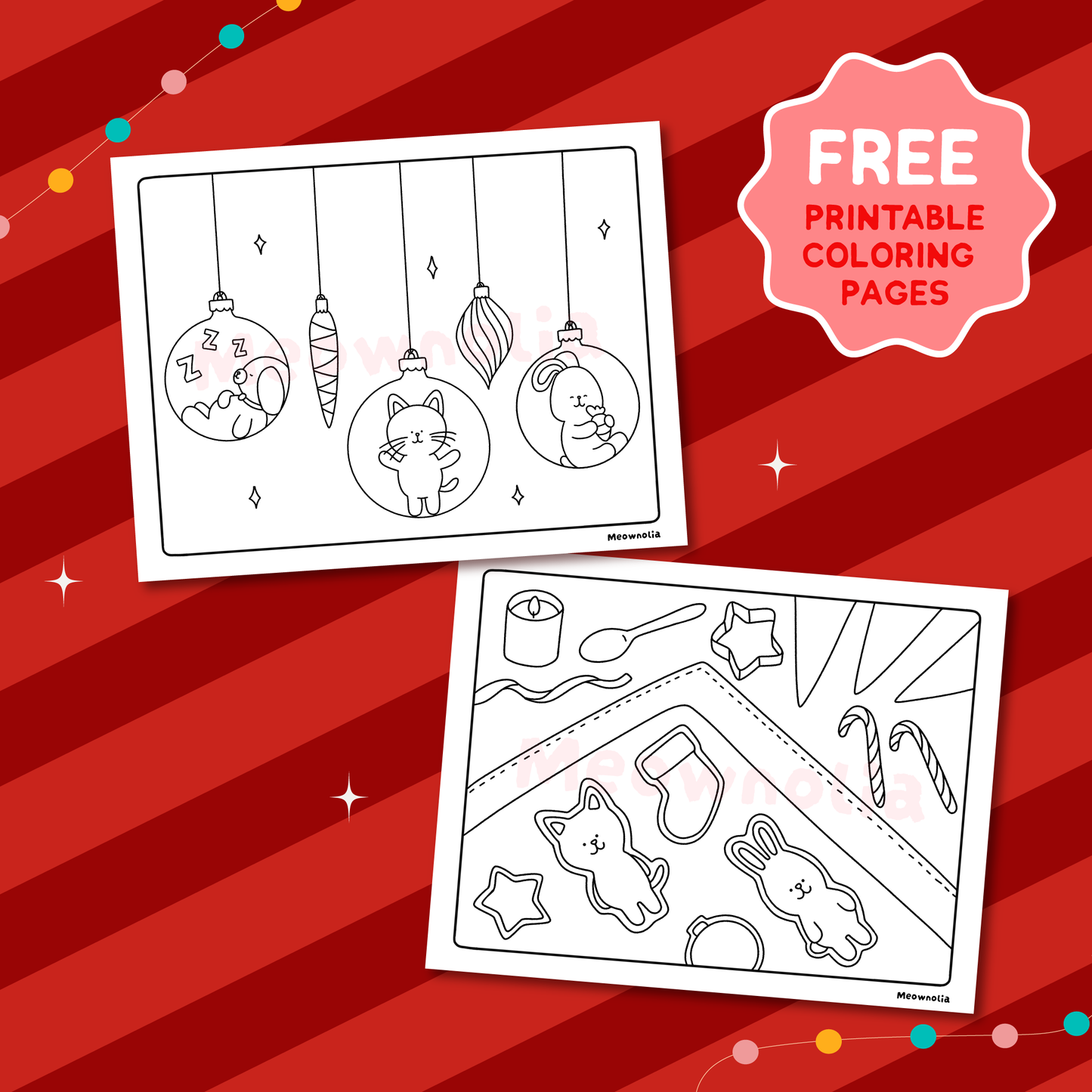 Digital Download Printables • December Coloring Pages 2024